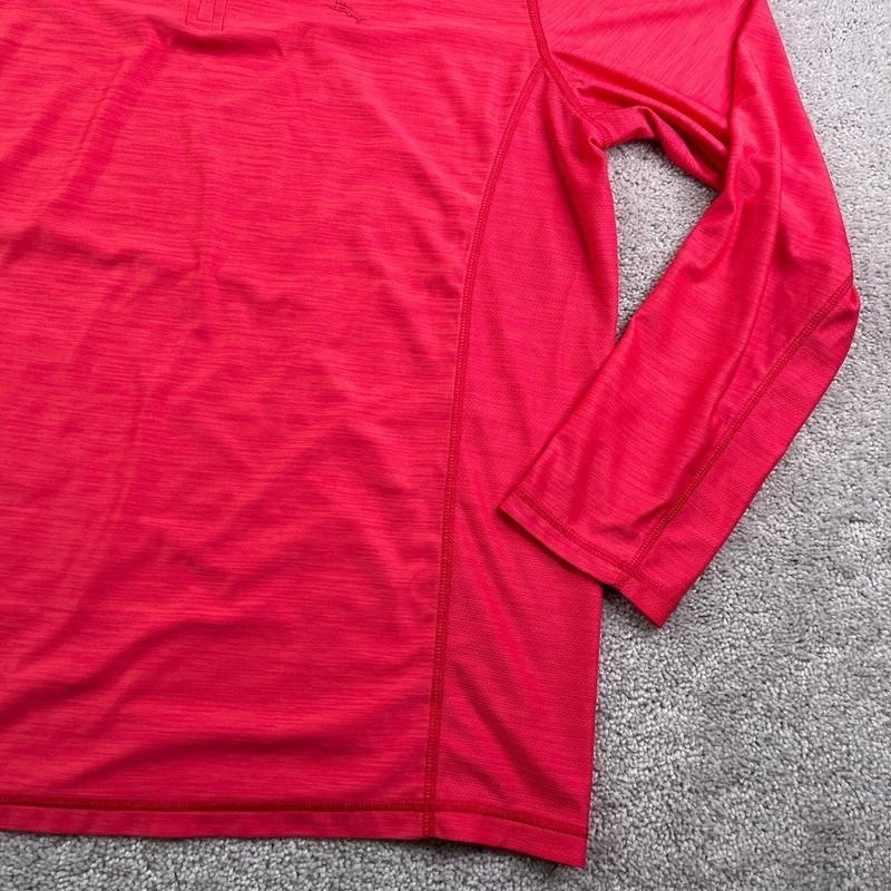 Tommy Bahama Sweater Men Large Pink Island Zone Lightweight Quarter Zip Pullover gallery