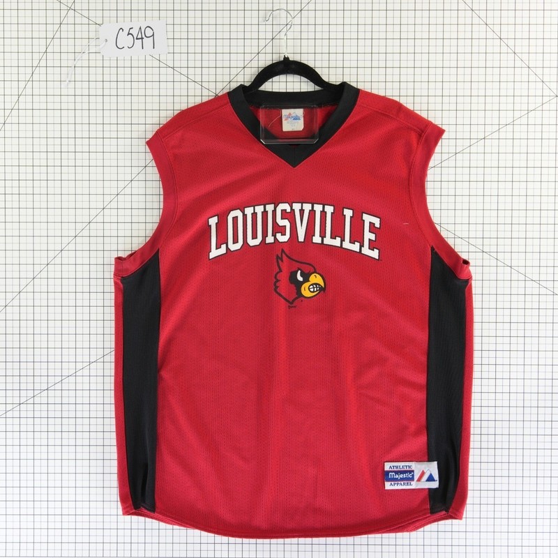Majestic UL Jersey Men's XL Louisville Cardinals Basketball Tank Red USA gallery