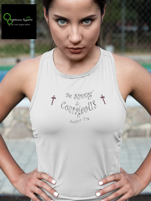 Next Level Ideal Racerback Tank "Be Strong & Courageous" sp gallery