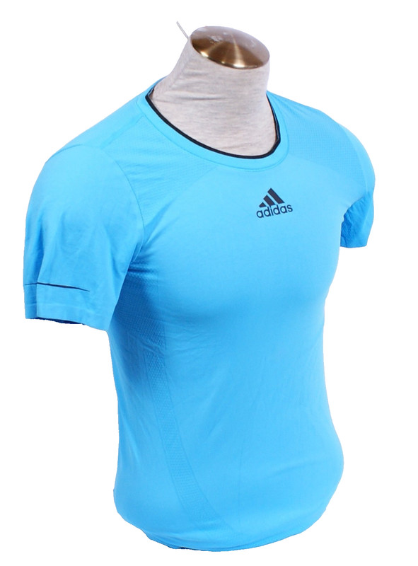 Adidas Men's M Blue Super Nova Short Sleeve Running Shirt Wicking gallery