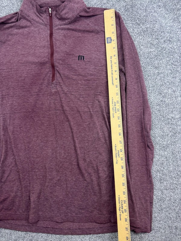 TravisMathew Pullover Mens Large Red 1/4 Zip Long Sleeve Golf Performance Top gallery
