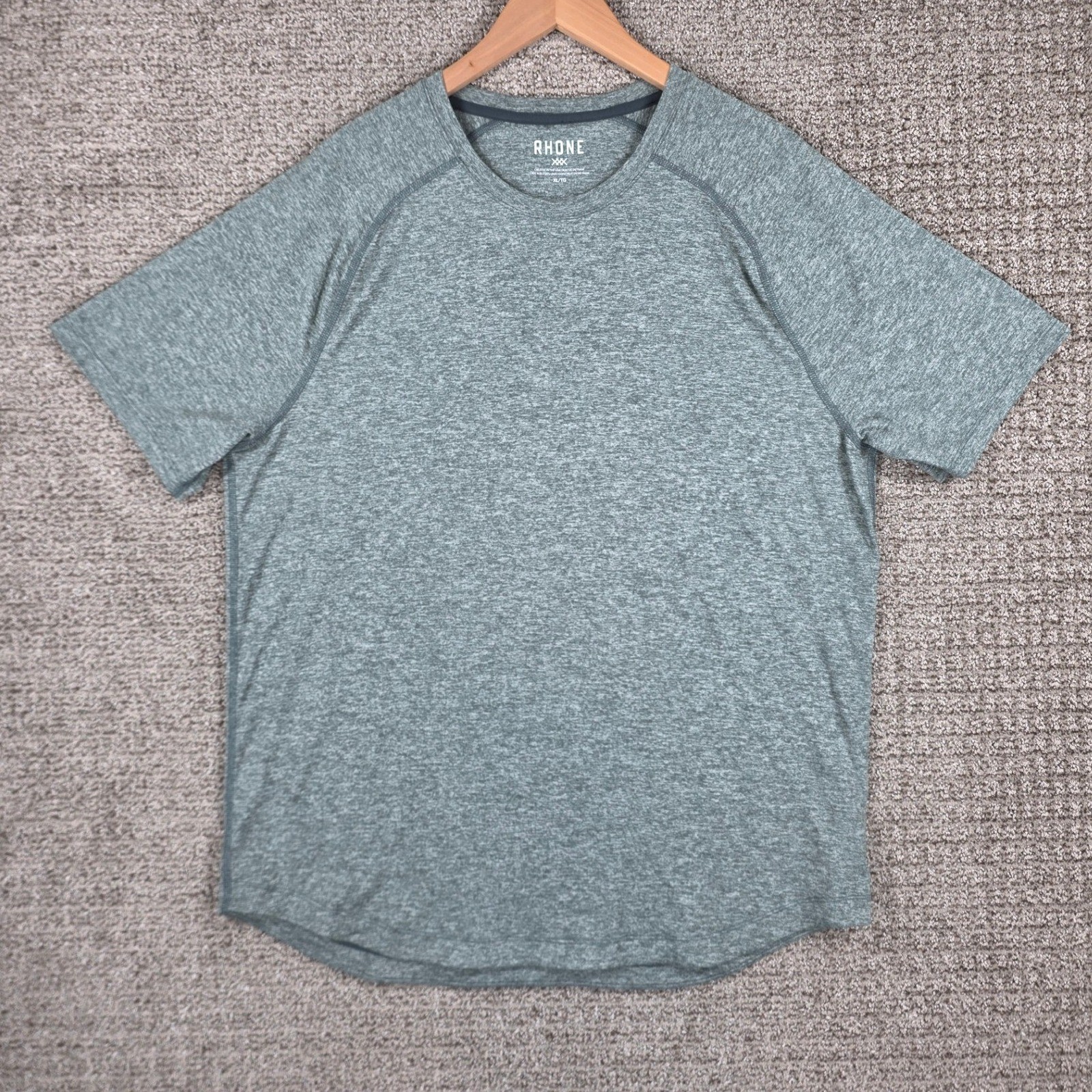 Rhone Mens Atmosphere Tee Short Sleeve Training T-Shirt XL Green Heather Active gallery