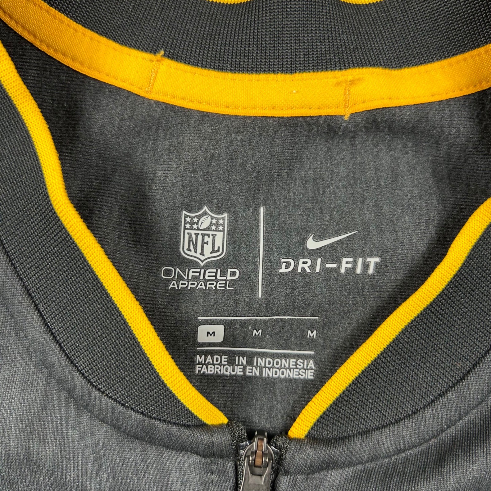 Nike Pittsburgh Steelers NFL Mens Medium Grey Dri-FIT Quarter Zip Pullover Shirt gallery