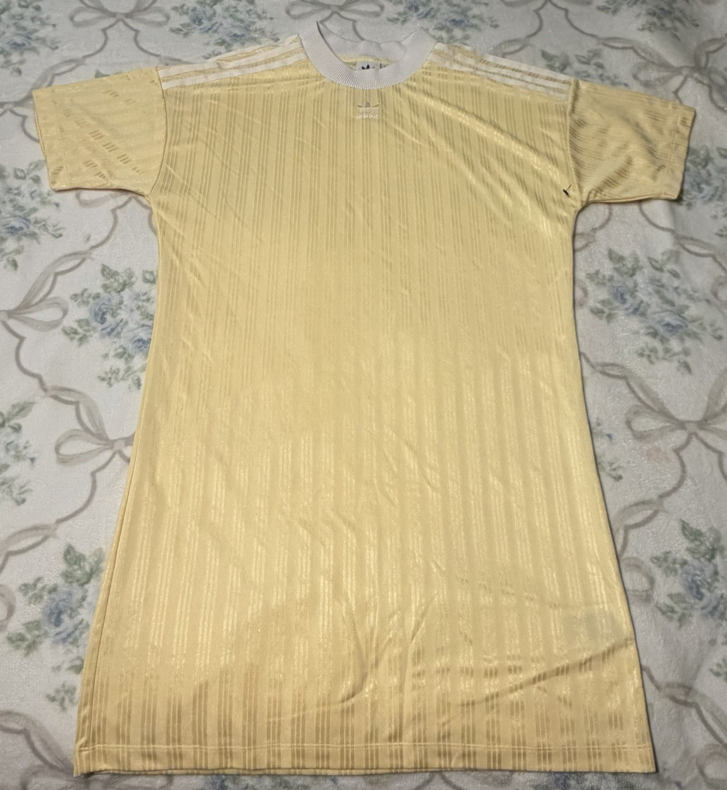 adidas Yellow Striped Logo Crew Neck T-Shirt gallery