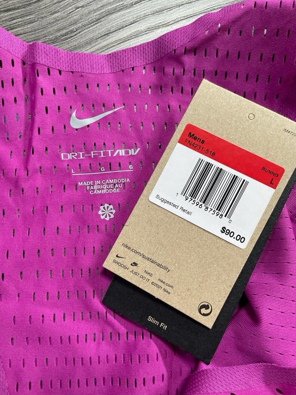 Nike Aeroswift Dri-Fit ADV Running Singlet Hot Fuchsia Men’s Size Large Slim New gallery