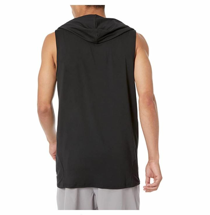 Essentials Men's Tech Stretch Sleeveless Performance Hoodie, Black, Small gallery