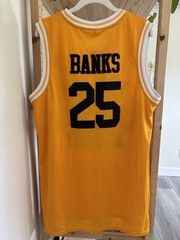 Retro Vintage Carlton Banks Bel-Air Academy Basketball Jersey M Sz Large Yellow