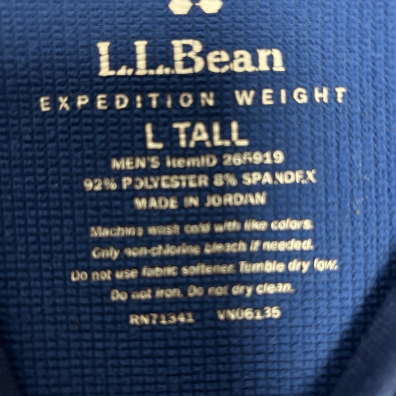 LL Bean expedition Weight Base Layer Shirt Men’s L Tall Blue Long sleeve Stretch gallery