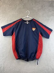 Cooperstown Baseball Short Sleeve Windshirt Mens S Blue Red V Neck Vented /89-58