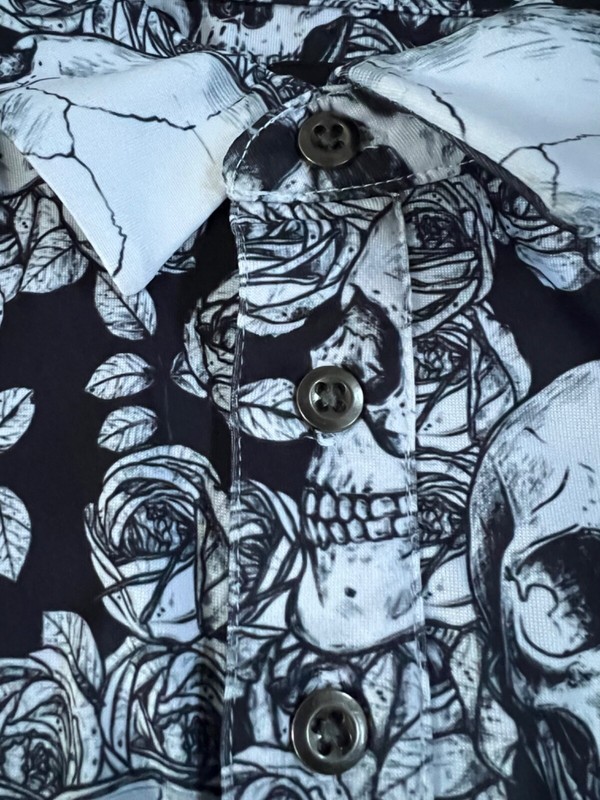 CHASE 54 MENS COOL TECH POLO PERFORMANCE SKULL STYLE BLACK&WHITE SIZE MEDIUM NWT gallery