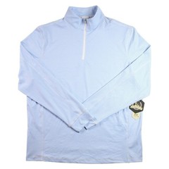 Rorie Whelan Mens L 1/4 Zip Golf Pullover Shirt Blue Stripe Long Sleeve $89 NEW