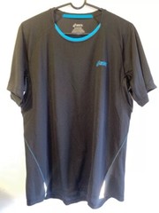 ASICS Men’s Sz XL Athletic Shirt Black W/ Turquoise Trim/ reflectors