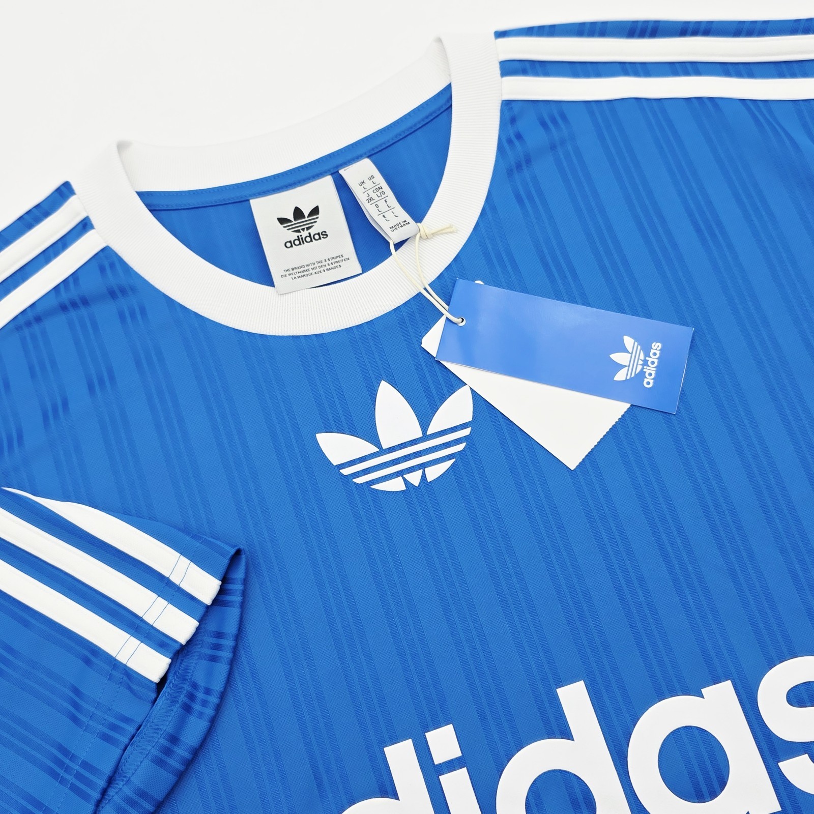 Adidas Men's Large Short Sleeve Adicolor Tee Blue IM9456 Trefoil Loose Fit NWT gallery