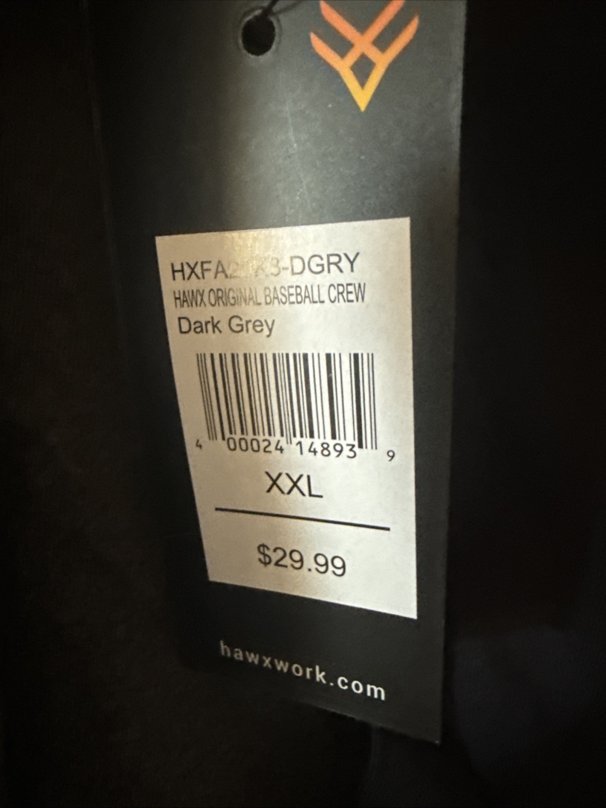 Hawx Works Men’s Gray and Black Baseball Shirt Size XXL NWT gallery