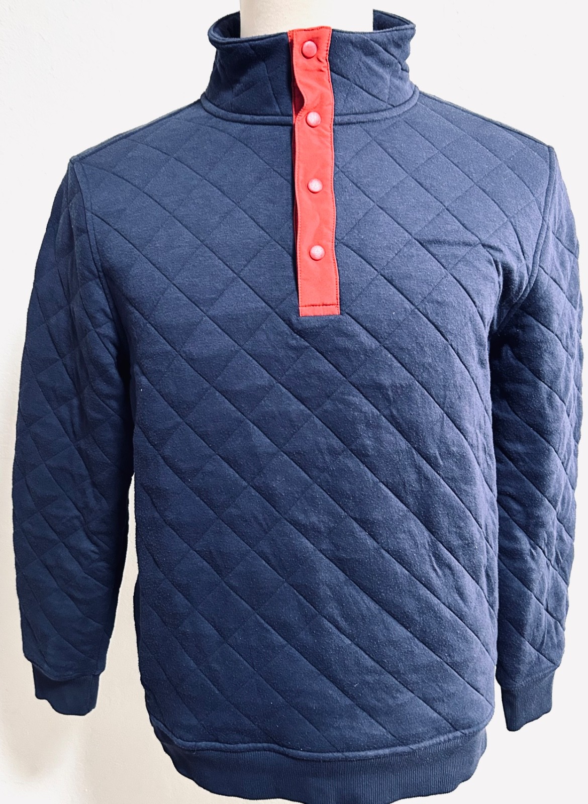 Club Room Light Blue Quilted 1/4 Button Pullover Men’s NWOT gallery