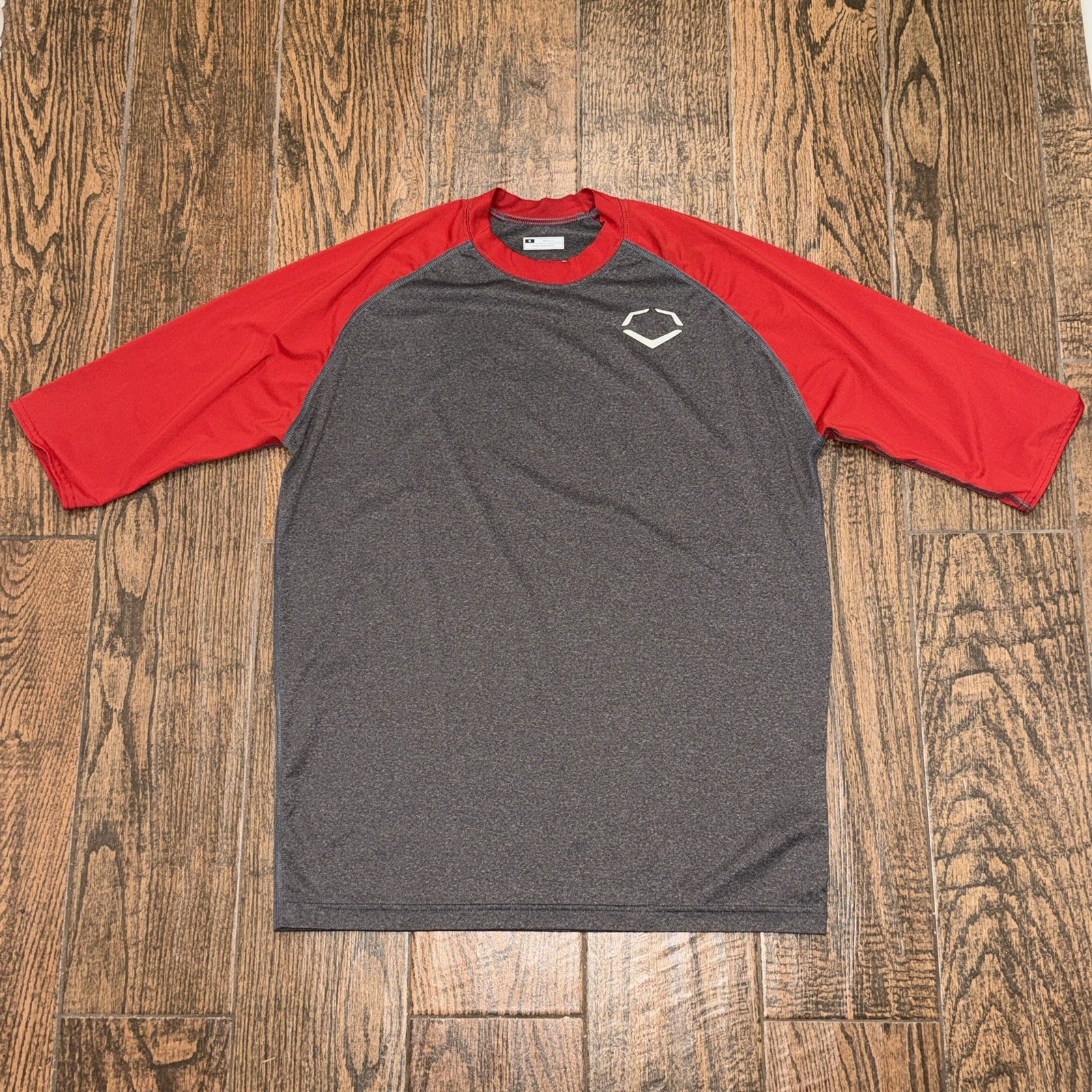 EvoShield Baseball Mens 3/4 Sleeve Grey Red Performance Shirt Size. Small gallery