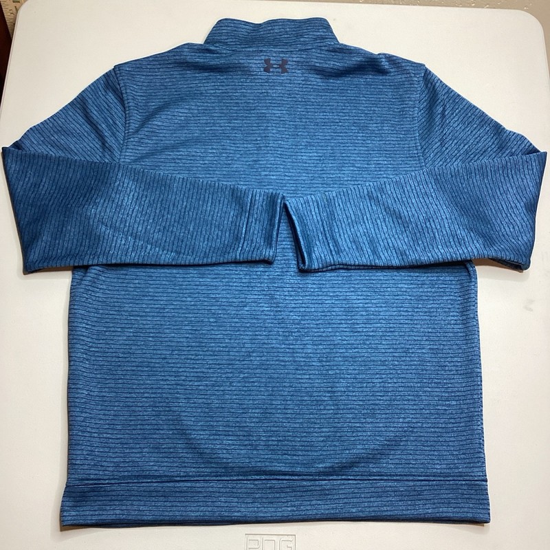 Under Armour Men's UA Storm Sz L Sweater Fleece 1/4 Zip Pullover Blue Teal Golf gallery