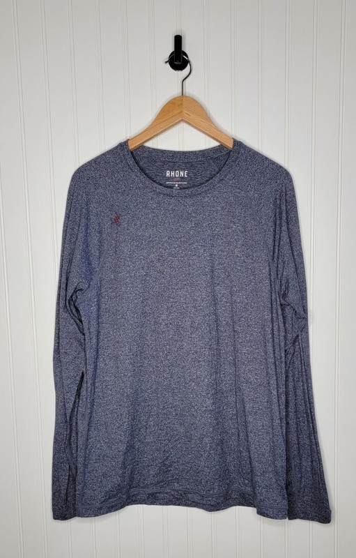Rhone Reign Long Sleeve Performance Crewneck Shirt Men's Size Medium Blue gallery