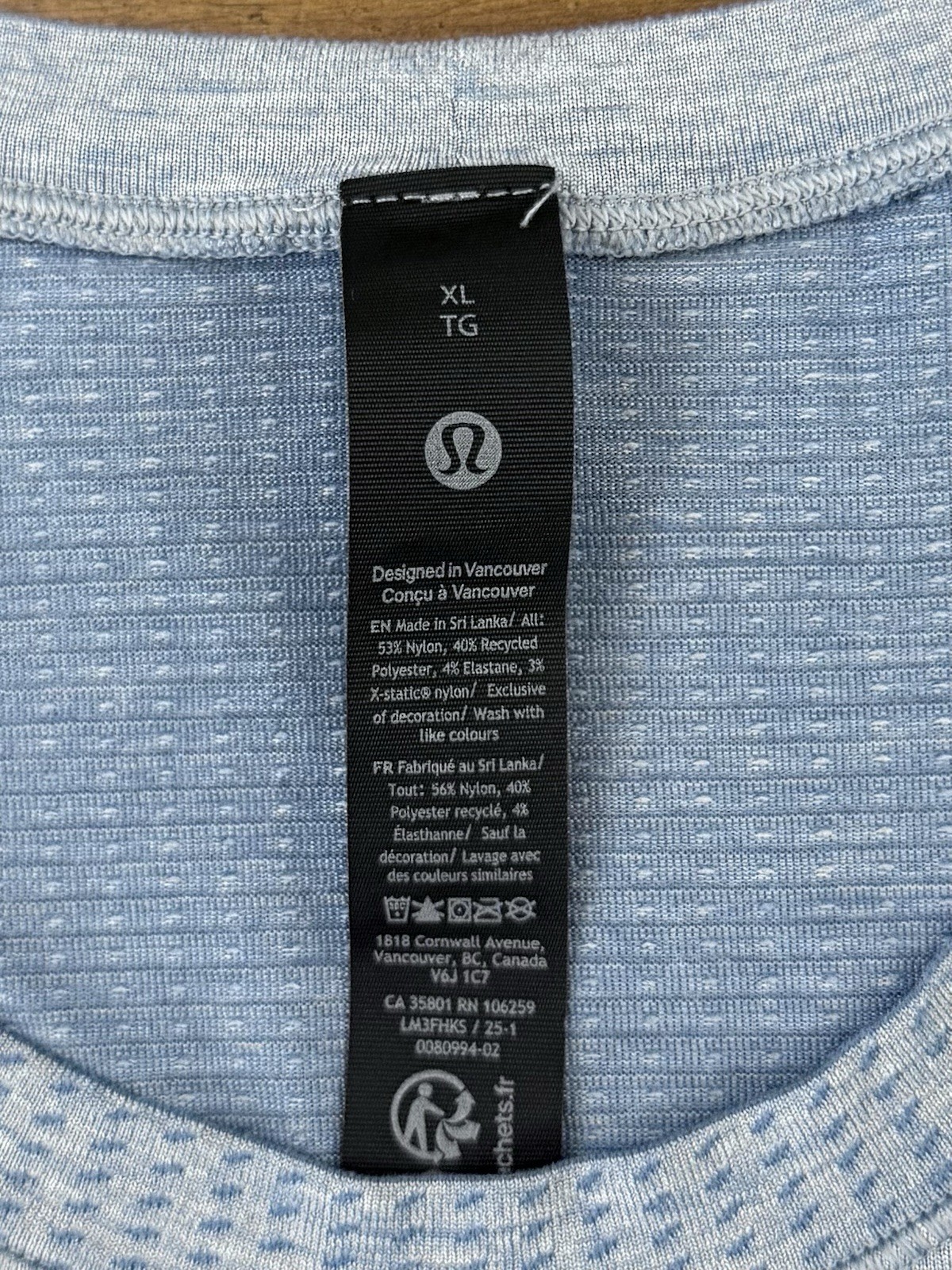 Lululemon Performance Fitted Long Sleeve Crew Shirt Men's XL Light Blue gallery