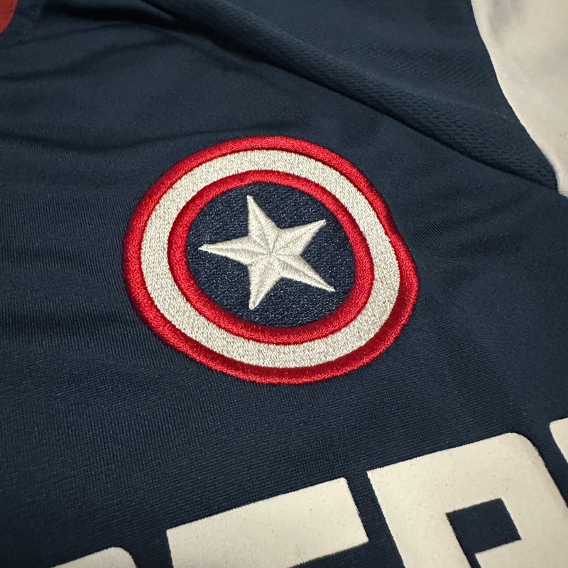 Marvel Our Universe Captain America Rogers 41 Jersey Mens Small Navy Blue White gallery
