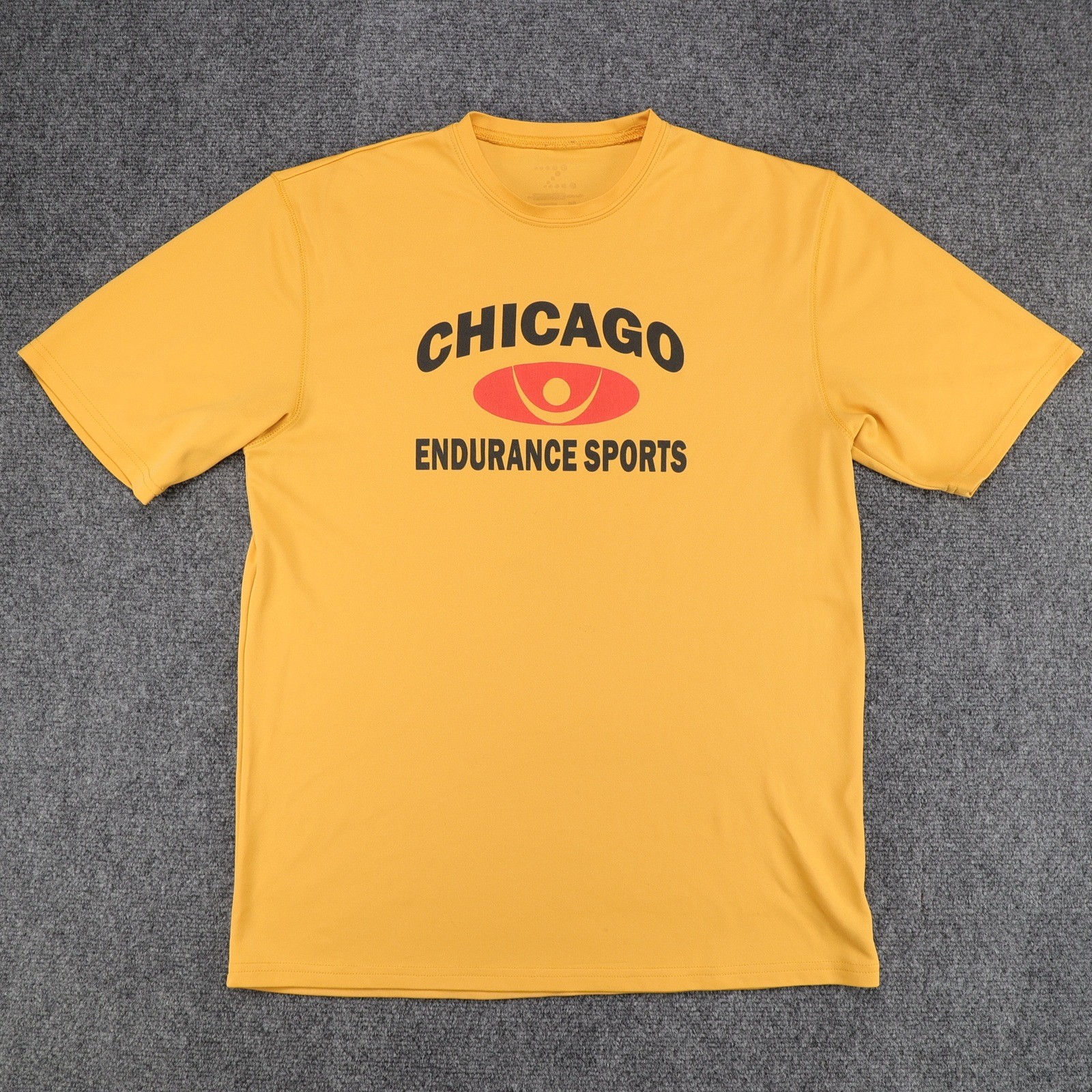 Chicago Endurance Sports Men Yellow Performance Graphic T-Shirt Size M Running gallery