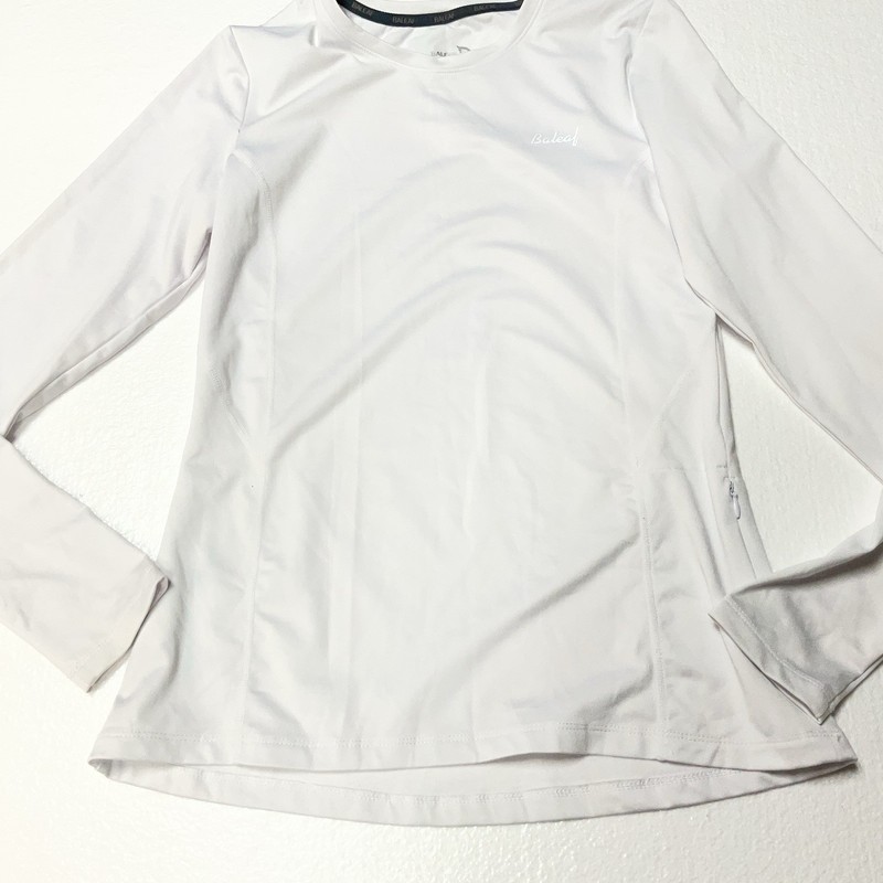 Baleaf Men’s M Long Sleeve Performance Shirt White Running Training Activewear gallery