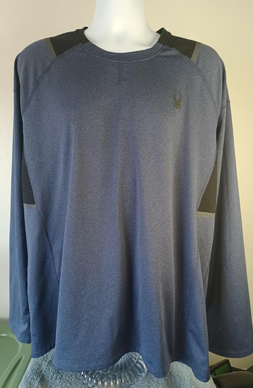 Men's Spyder Active Long Sleeve ProWeb T-Shirt S, Dust Navy Heather gallery