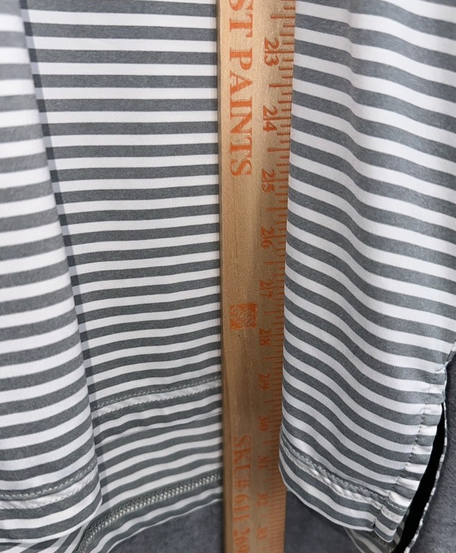 RLX Ralph Lauren Performance Golf Polo Men’s Medium Gray White Striped Wicking gallery