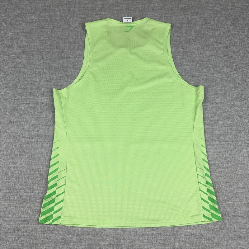 Gymshark Tank Top Mens Medium Green Sleeveless Mesh Running Training Athletic gallery