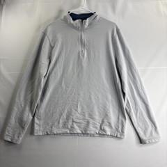 J.Crew Performance White Medium Mens 1/4 Zip Crew Neck L/S Shirt Casual Travel