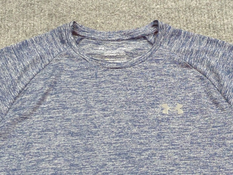 Under Armour Shirt Mens LT Blue T-shirt Short Sleeve Tech Tee Gym Train gallery