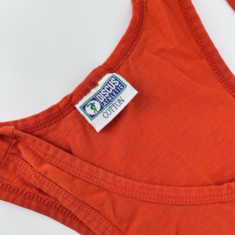 Vintage Orange Stringer Tank Gym Pump Cover Bodybuilding Y2K Fitness Core gallery