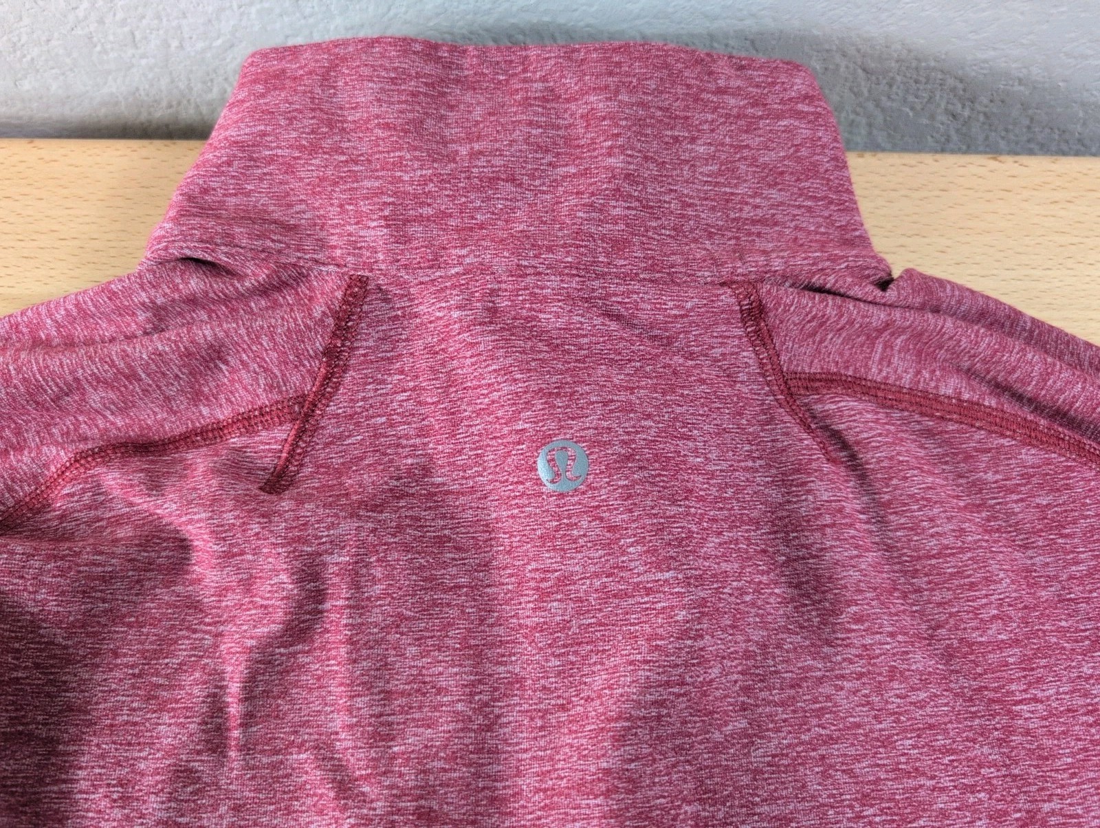 Lululemon Surge Warm 1/2 Zip Mens Small Heathered Red Long Sleeve Pullover gallery