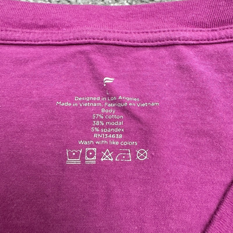 Fabletics Soft Stretch V-Neck T-Shirt Mens large Purple Tee Cotton Modal Blend gallery