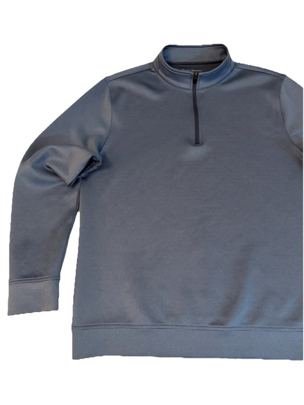 Hickey Freeman 1/4 Zip Golf Pullover Shirt Mens Medium Blue Striped Performance gallery