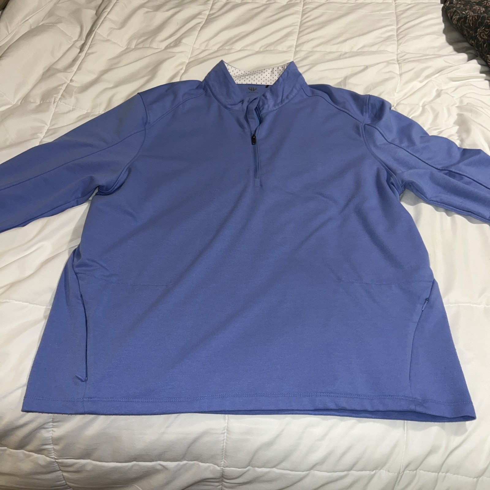 JC1- Graham Luxe 1/4 Zip Pullover Mens XXL Golf Light Blue w/ Pockets gallery