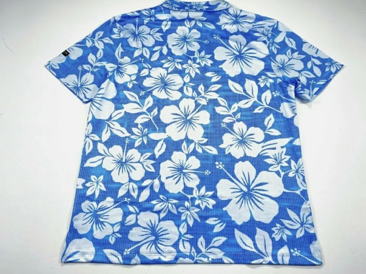 YATTA GOLF MEN'S KAHAKAI POLU TROPICAL PRINT POLO GOLF SHIRT SMALL gallery