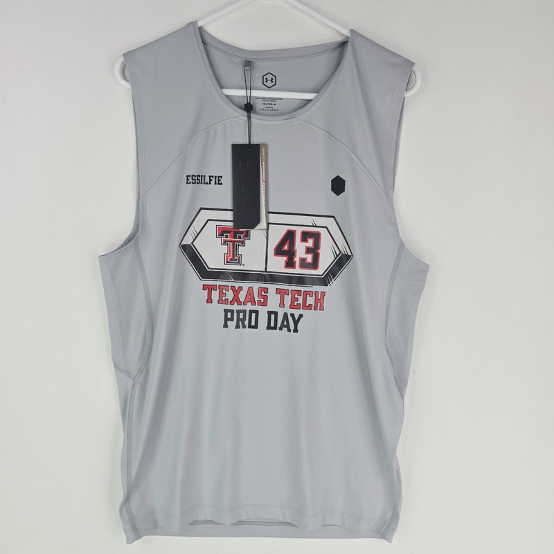Under Armour Men 2XL Heatgear Celliant Rush Texas Tech #43 Tank Top Pro Day NWT gallery