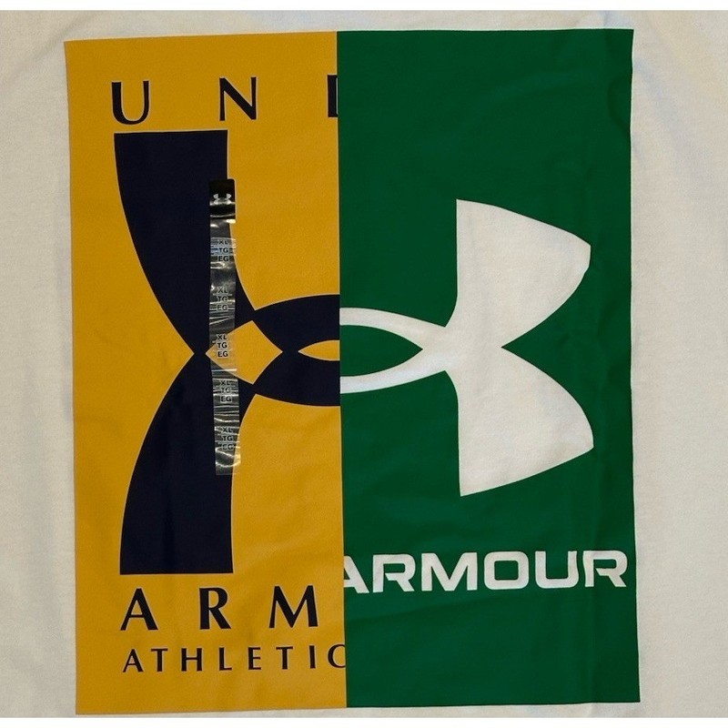 Under Armour Men’s 60/40S Evol Logo Short Sleeve Tee, White/Midnight Navy, XL gallery