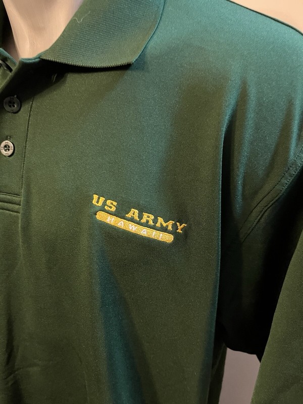 Under Armour United States Army Hawaii Men’s Polo Shirt Green Poly Spandex L gallery
