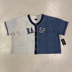 GV Gallery Raspberry Hills Two Tone Denim Blue Baseball Jersey Men’s Size Medium