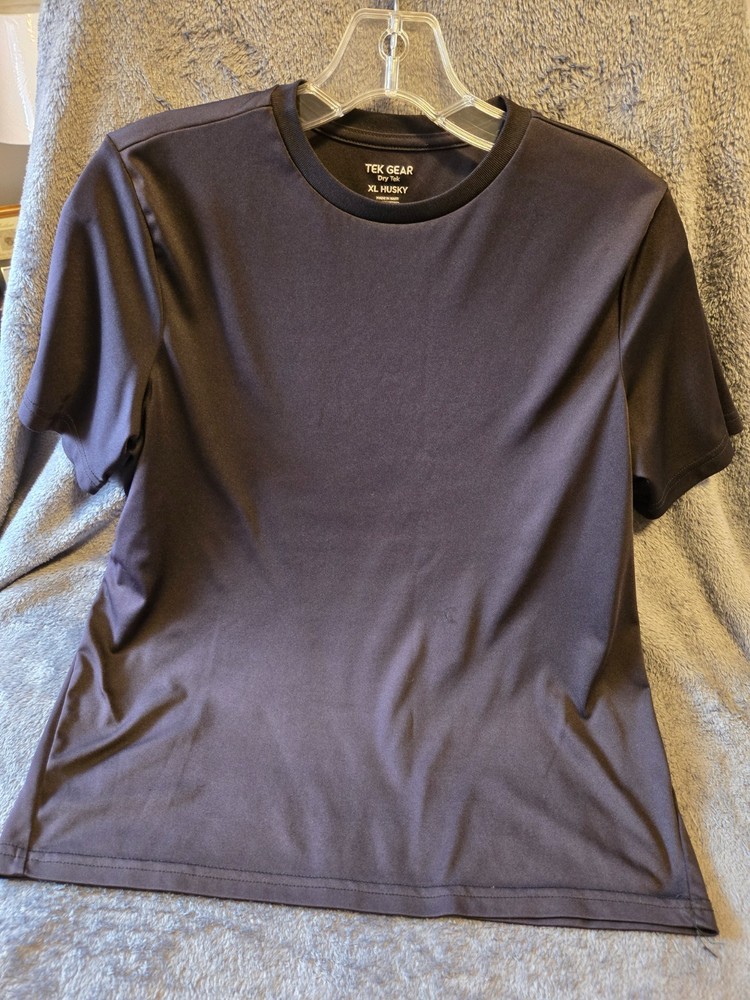 TEK GEAR dry tek black polyester shirt size husky XL