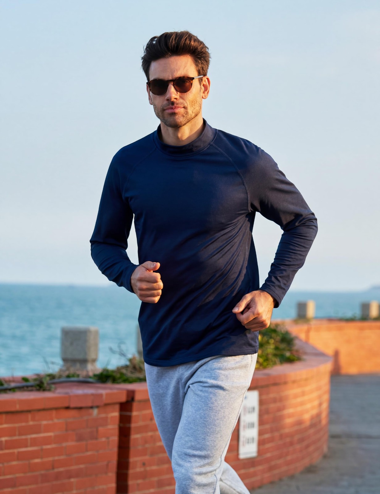 Mens Base Layers Long Sleeve Thermal Shirts Fleece Lined Stretchy Athletic Sh... gallery