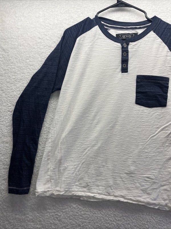 Broken Threads Shirt Mens Large white blue Lightweight crafted Chore comfort Fit gallery