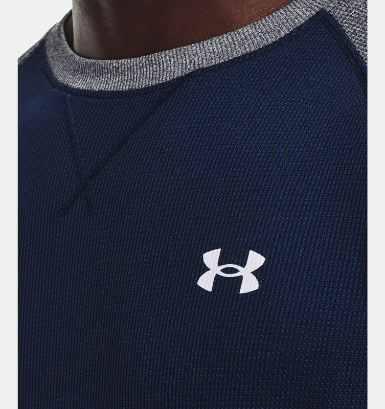 Under Armour UA Men's Waffle Crew Long Sleeve Shirt - Blue & Gray - Sz M - NWT gallery
