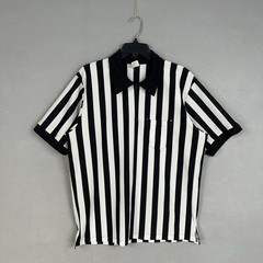 Vintage Cliff Keen Shirt Mens XL Black White Referee Striped Umpire Polo USA