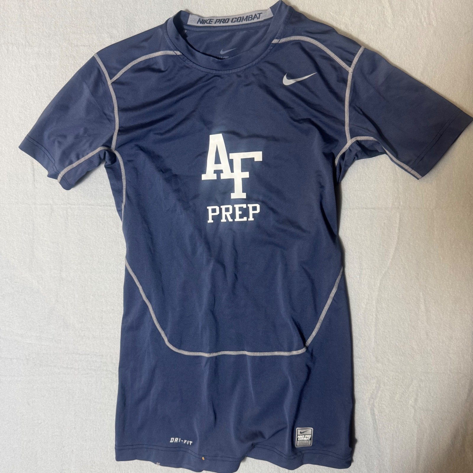 Nike Pro Combat Air Force AF Prep Compression Shirt Mens Large Navy Blue Dri-FIT gallery