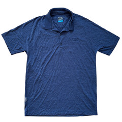 Icebreaker Polo Shirt Mens M Blue Merino Wool Cool-Lite Performance Active