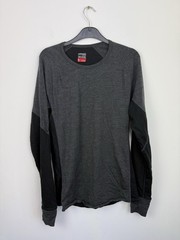 Icebreaker Bodyfit 260 Shirt Mens M Gray Black Merino Wool Base Layer Hiking /2