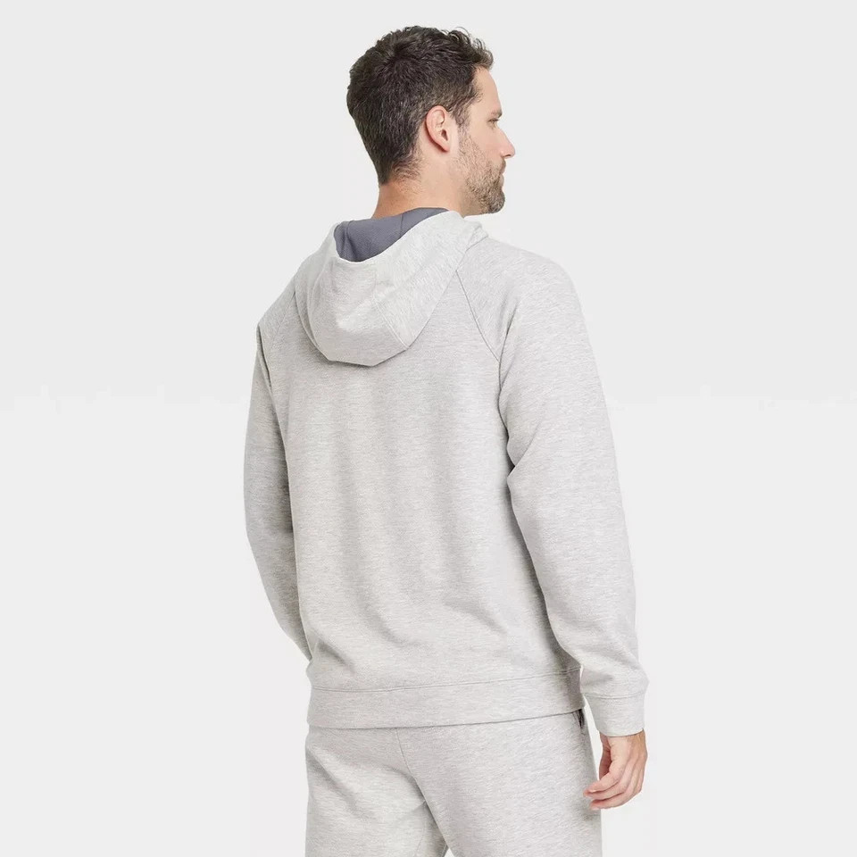 Mesh Spacer Fleece Hoodie All In Motion Heathered Gray Large Secure Pocket gallery